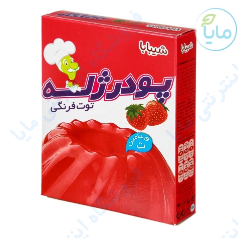 پودر ژله توت فرنگی 100 گرمی شیبابا