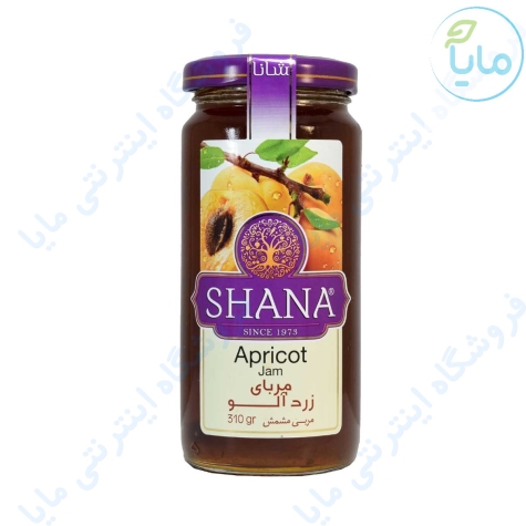 مربای زردآلو شیشه بلند310 گرمی شانا