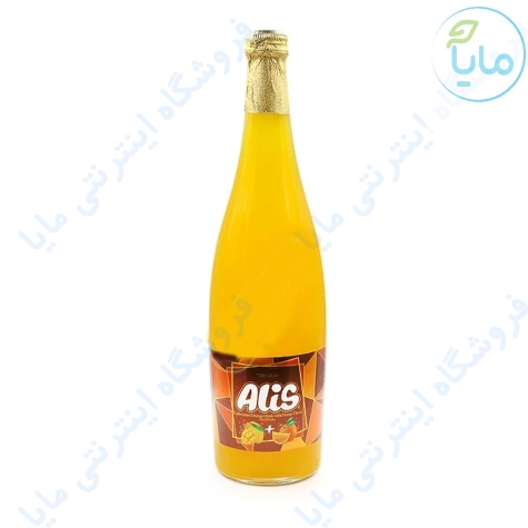 آبمیوه گازدارشیشه پرتقال انبه750 سی سی عالیس