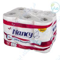 دستمال توالت حجیم شده 12 قلو نانسی